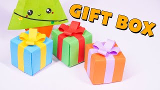 Easy Origami Christmas Gift Box  Gary Origami [upl. by Adahs249]