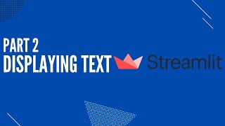 How to display text on Streamlit App  Streamlit Tutorial Pt2 [upl. by Eegnat]