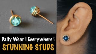 Stunning Studs  How to make Earstuds  Earring  Earpin  VHMJ [upl. by Harriott]