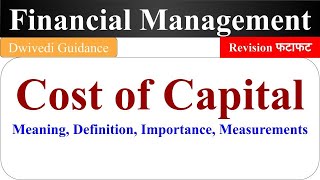 Cost of Capital fm revision cost of capital fm in hindi Financial Management BBA MBA UGC NET [upl. by Rihaz526]