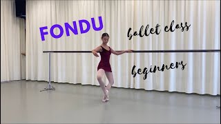 httpswwwprimaballetclasscom Fondu  Bar  Beginners [upl. by Aissela]