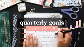 GOAL SETTING 2024  QUARTERLY GOALS amp TIMEBASED SYSTEMS HAPPY PLANNER INSERTS [upl. by Cos235]