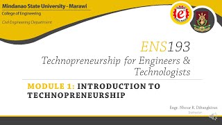 ENS193Technopreneurship Module 1 Introduction [upl. by Ricard]