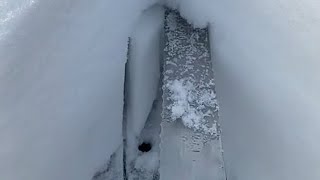 Snow pie calgary alberta winter snow asmr slicing [upl. by Llednohs]