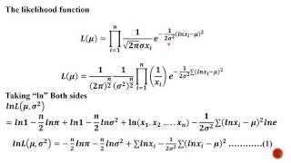 Maximum likelihood estimator MLE of log normal distribution [upl. by Ackler]