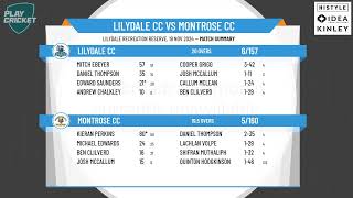 Lilydale CC v Montrose CC  T20 Round 3  Season 2425 [upl. by Aved]