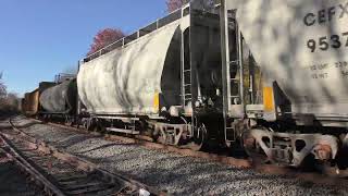 UP GE trails on CSX M404I158 111823  Piscataway NJ [upl. by Tod91]