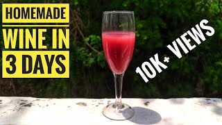 Grape Wine In 3 Days  How To Make Wine At Home  Quick Wine [upl. by Ferdinande]