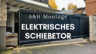 MONTAGE EINES AampH SCHIEBETORS  ELEKTRISCHES SCHIEBETOR  AampH Zaunbau [upl. by Davenport602]