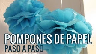 POMPONES paso a paso Cómo hacer decoraciones de papel seda Tissue paper pom poms Flores de papel [upl. by Craw]