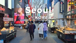 4K Korea Walk Seoul  Myeongdong Shopping and Street Food District [upl. by Cornish532]