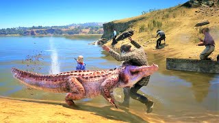 Alligators vs Humans  Red Dead Redemption 2 NPC Wars 62 [upl. by Annawot]