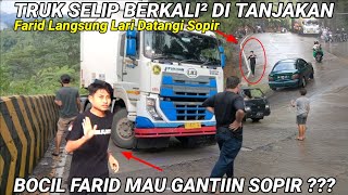 VIRAL‼️BOCIL FARID Lari² Datangi Sopir Trailer Karna Selip Berkali² Di Tanjakan Sitinjau Lauik [upl. by Adian]