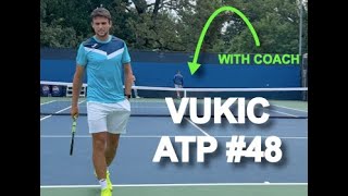 Aleksander Vukic ATP 48 Court Level Tennis Practice [upl. by Ailiec]