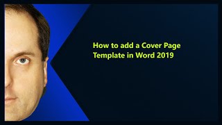 How To Insert A Cover Page In A Microsoft Word Document [upl. by Airdua]