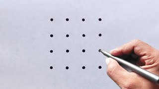 Easy 4×4 Dots drawing  Drawing with dots  Draw Design [upl. by Mauve]