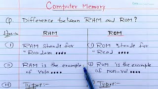 Difference between RAM and ROM  RAM vs ROM  Learn Coding [upl. by Johannah]