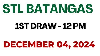 STL Batangas Draw result today live 1200 PM 04 December 2024 [upl. by Kjersti820]