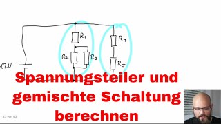 Spannungsteiler und gemischte Schaltungen berechnen [upl. by Namzzaj]