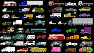 Trucks Collection  Street amp Emergency Vehicles  The Kids Picture Show Learning Video [upl. by Akeber809]