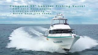 Conquest 55 Lobster Vessel FOR SALE  Oceaneer Marine Brokers [upl. by Aicenod]