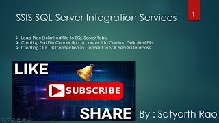 SSIS Load Pipe Delimited File to SQL Server Table  SQL Server Integration Services [upl. by Wiener69]