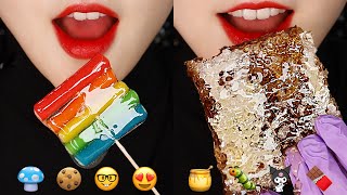 HONEYCOMB ASMR TANGHULU ASMR ROASTED JELLY MUKBANG ASMR EMOJI FOOD ASMR 🍯 [upl. by Paget723]