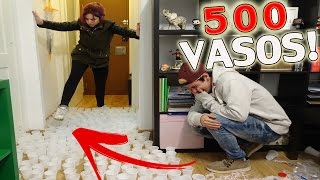 LA BROMA DE LOS 500 VASOS DE AGUA A MI NOVIA SE ENFADA MUCHISIMO [upl. by Eiramassenav599]