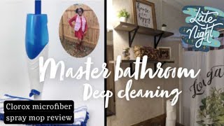 Late Night Bathroom Deep Cleaning  Mobile home living  Clorox Microfiber Spray Mop Review [upl. by Arhaz]