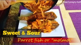 Quick amp easy sweet amp sour parrotfish aka quotmolmolquot fish recipe [upl. by Marigolde]