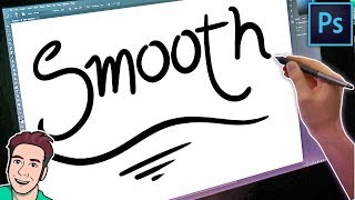 How to Create Smooth Lines in Photoshop  Brush Smoothing [upl. by Ecnerrat]