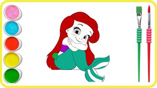 Learn How to Draw cute Ariel Little Mermaid Easy step by step Disney Princess drawing ariel [upl. by Charo]