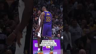 Lebron James hits game winner and does iconic celebration 🔥💯 nba basketball shorts [upl. by Tronna945]