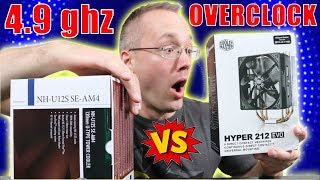 Cooler Master Hyper 212 Evo VS Noctua NHU12S Overclocked to 49 ghz at 15v  Who will win [upl. by Anallese]