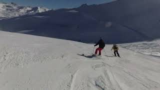 Skiing Pointe de la Masse Les Menuires Les 3 Vallées Feb 2018 4 w music [upl. by Carissa602]