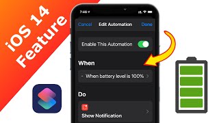 iOS 14 Feature  Siri Shortcut Automation  Battery Percentage [upl. by Huberto]