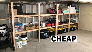 DIY Basement Storage Shelves  EASY [upl. by Yentterb]