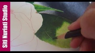 How to Color a Dark Green Leaf with Colored Pencil  Everyday Beauty Step 1  Siti Nuriati Studio [upl. by Celle]