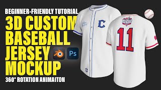 3D baseball jersey mockup tutorial using photoshop and blender for complete beginners [upl. by Wiburg628]