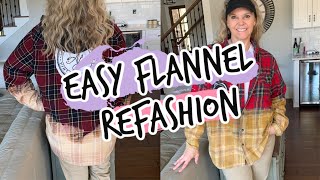 Easy Flannel Shirt Refashion for beginners [upl. by Frager933]