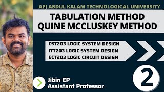 Tabulation or Quine Mccluskey Method  CST203ECT203  Logic System Design [upl. by Batholomew]