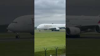 A380 Epic Departure plane aviation a380 airbus manchester airport closeup planespotting [upl. by Acirdna]