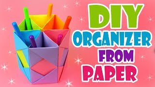 DIY DESK ORGANIZER PAPER TUTORIAL SOSO EASY [upl. by Ophelia]