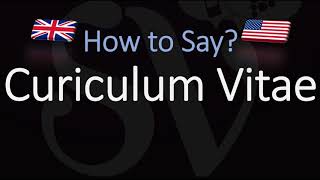 How to Pronounce Curiculum Vitae CORRECTLY Meaning amp Pronunciation [upl. by Melvina]