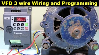 VFD 3 Wire Control Wiring with Push Button and VFD Programming TheElectricalGuy [upl. by Irneh2]