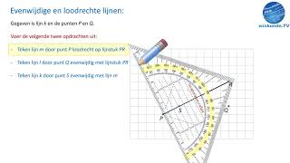 evenwijdige en loodrechte lijnen tekenen  wiskunde TV [upl. by Joselyn]