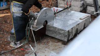 Cutting Stone with Hydraulic Hand Saw [upl. by Churchill600]