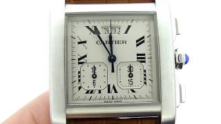 Cartier Tank Quartz Chronograph Time Setting [upl. by Winou]