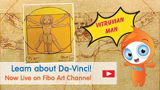 Happy Birthday DaVinci Learn to draw the Vitruvian Man for KIDS [upl. by Asoj]