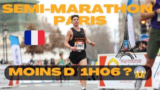 MON PREMIER SEMIMARATHON DE PARIS  OBJECTIF 1H05 😱 [upl. by Worthy664]